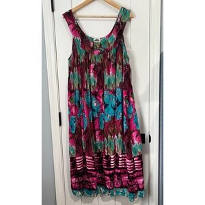 Metropolitan Sleeveless Dress Size 2X Abstract Colorful Beach Coverup